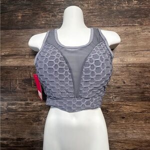 Leo Poldo Gray Textured Patterned Sports Bra Size S/M